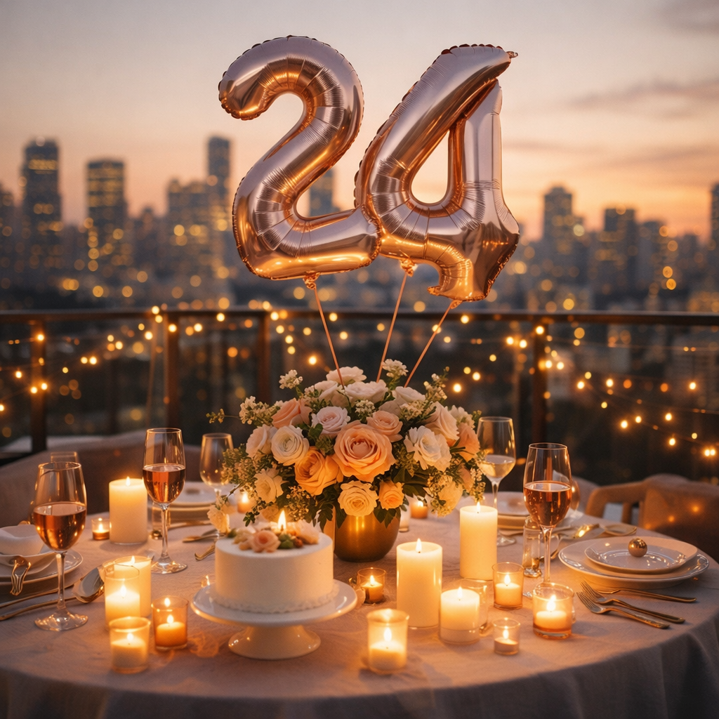 40 Numerical 4 Rose Gold Balloon