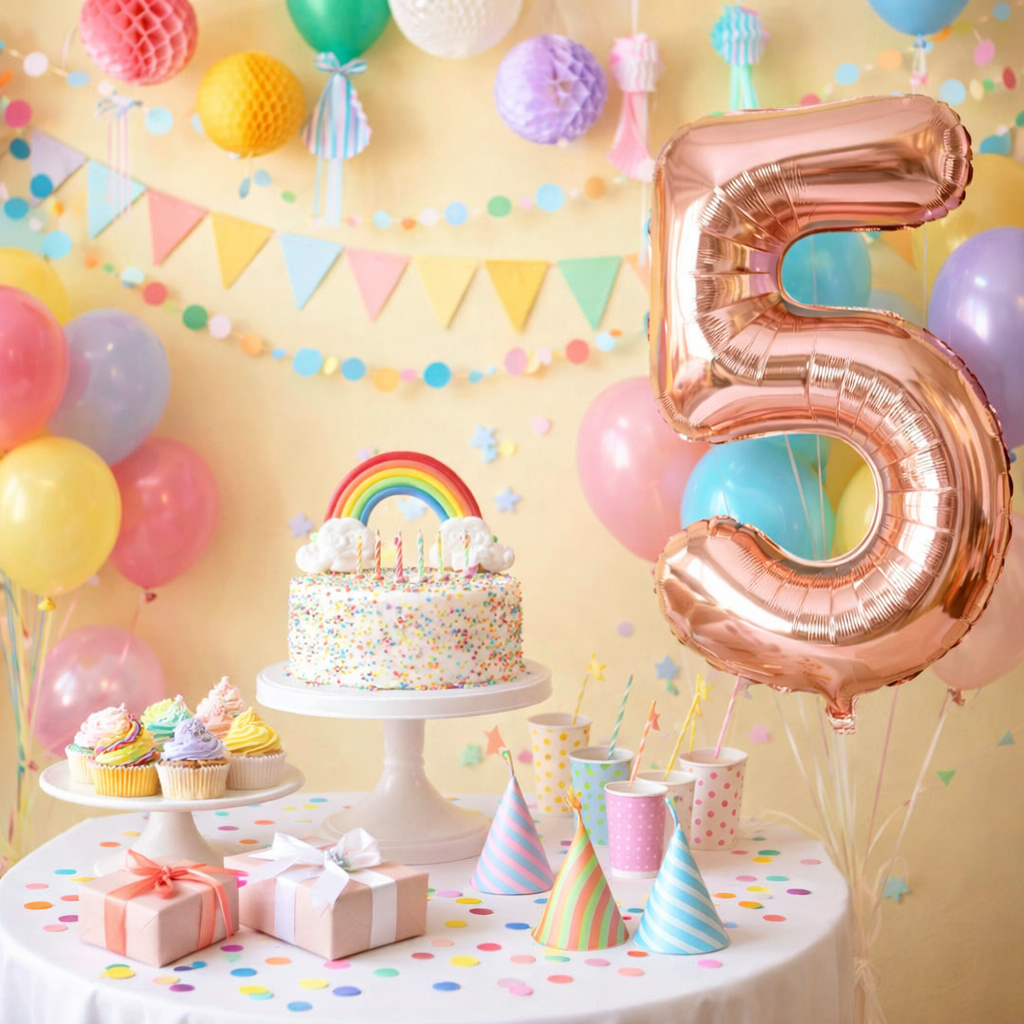 40 Numerical 5 Rose Gold Balloon