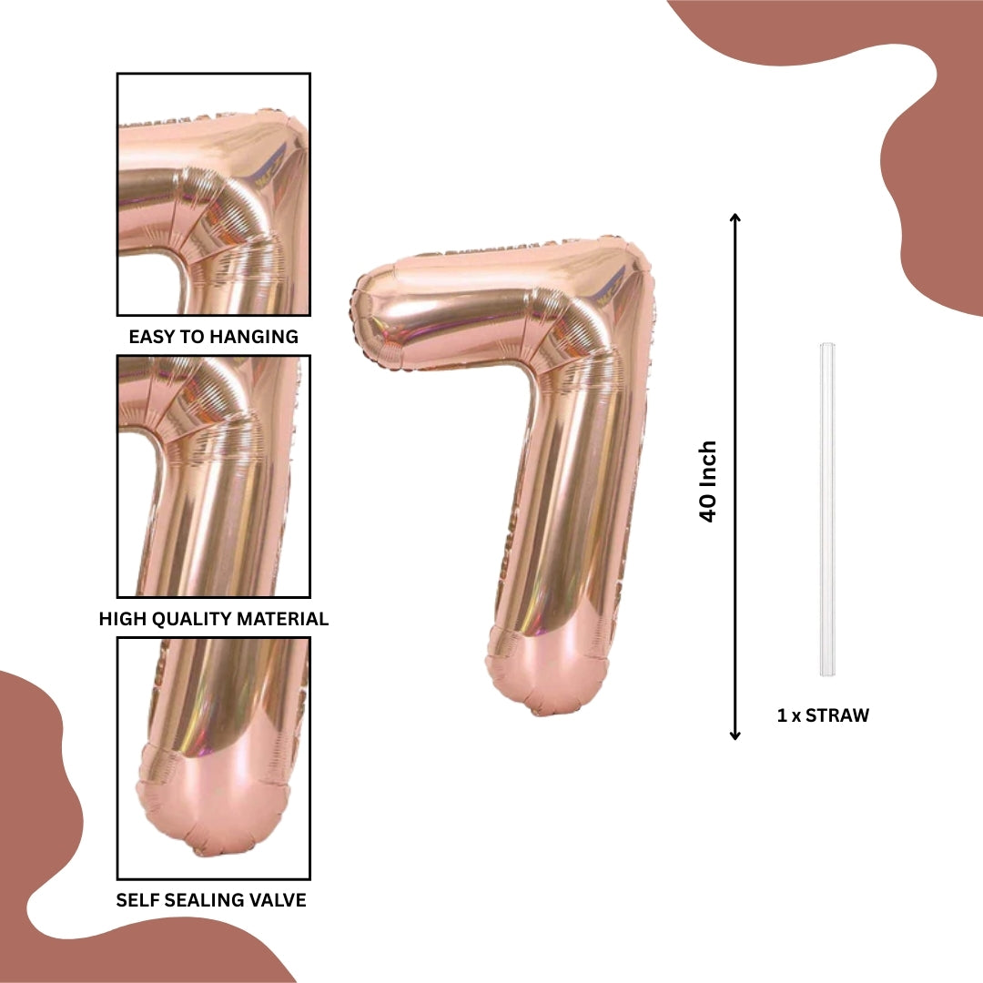 40 Numerical 7 Rose Gold Balloon