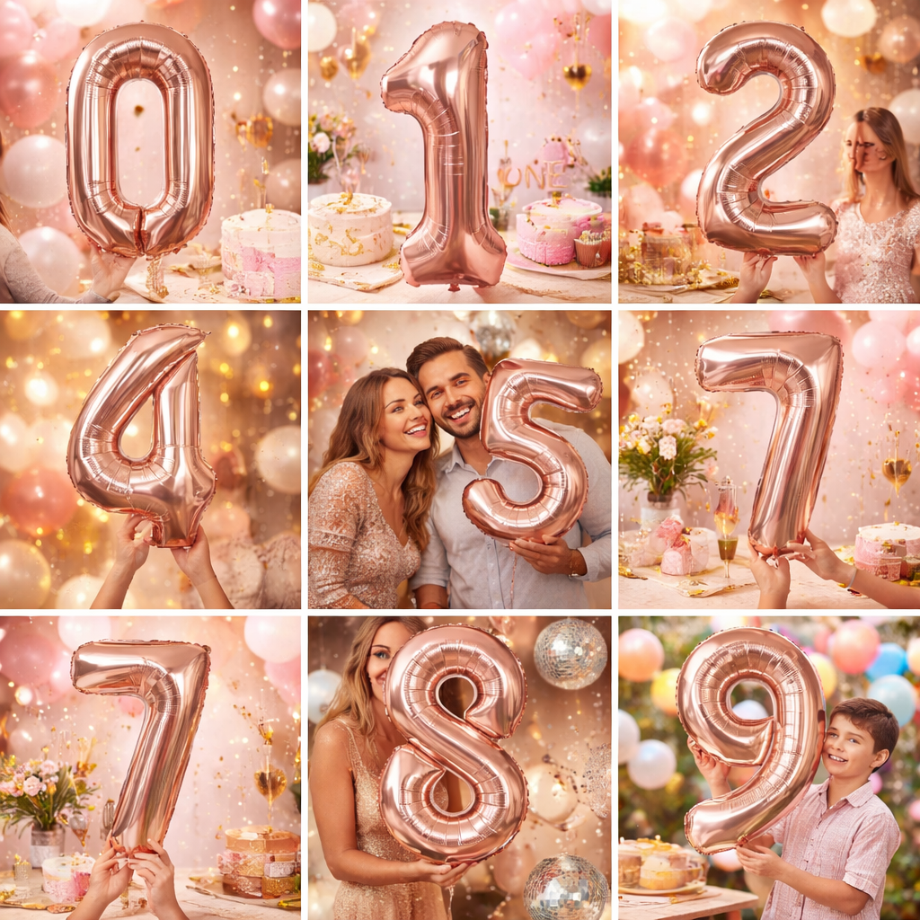 40 Numerical 9 Rose Gold Balloon