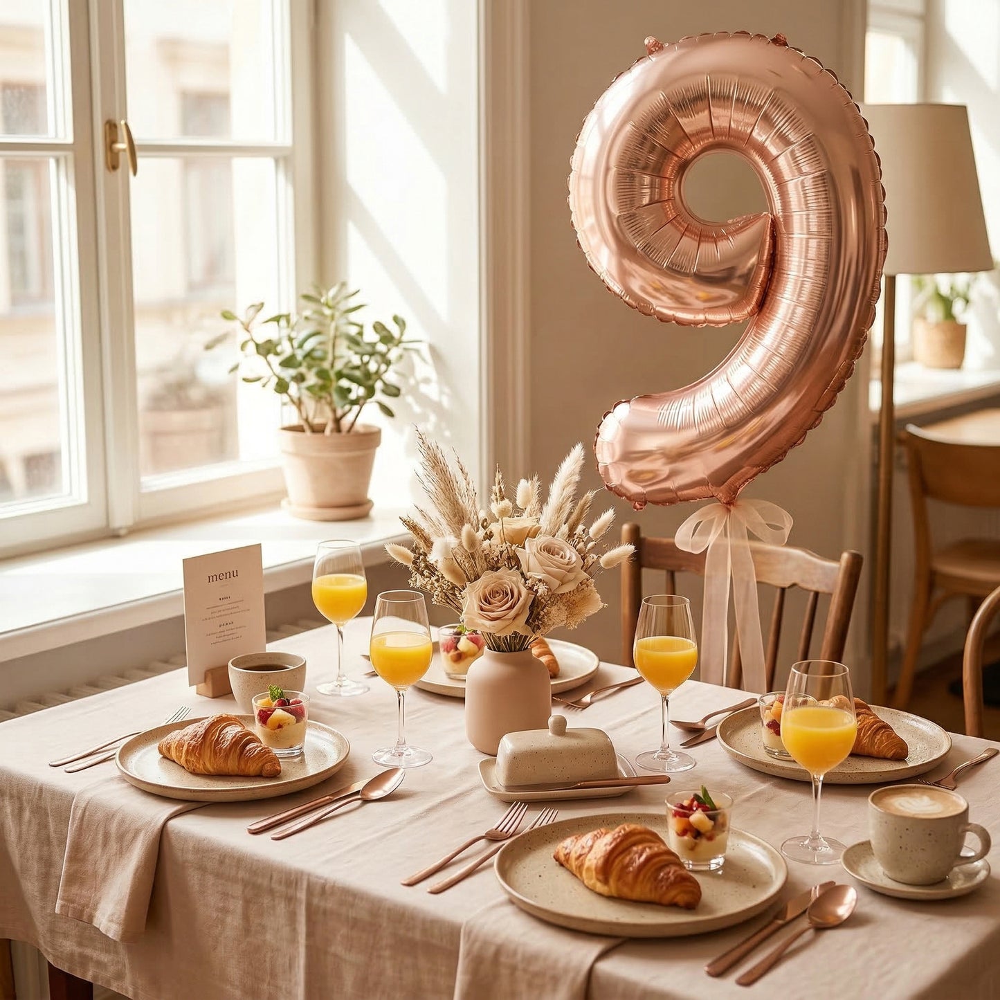 40 Numerical 9 Rose Gold Balloon