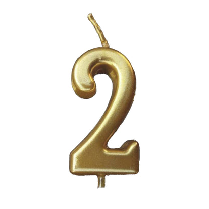 Golden Number 2 Candle - 1PC