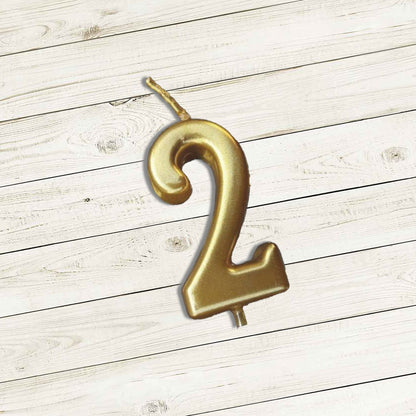 Golden Number 2 Candle - 1PC