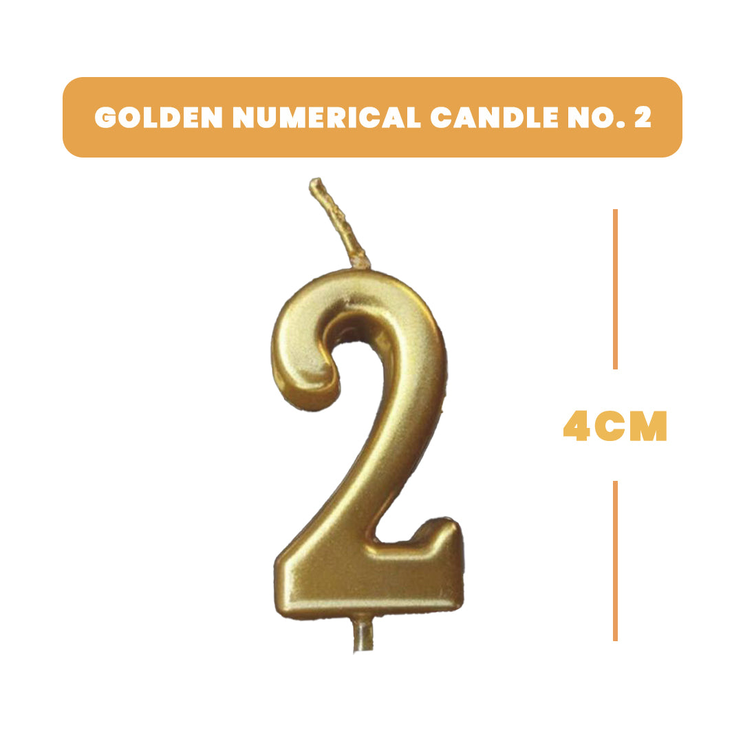 Golden Number 2 Candle - 1PC