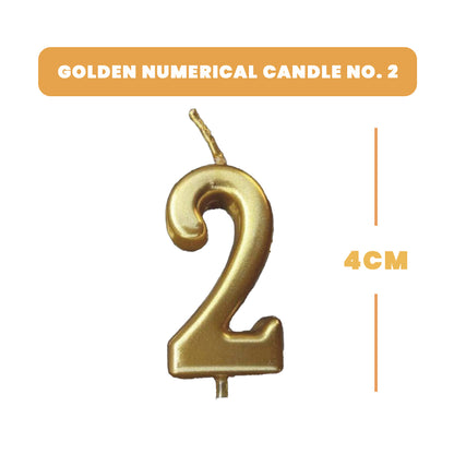 Golden Number 2 Candle - 1PC