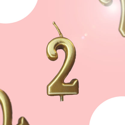 Golden Number 2 Candle - 1PC