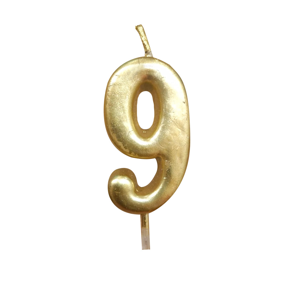 Golden Number 9  Candle - 1PC