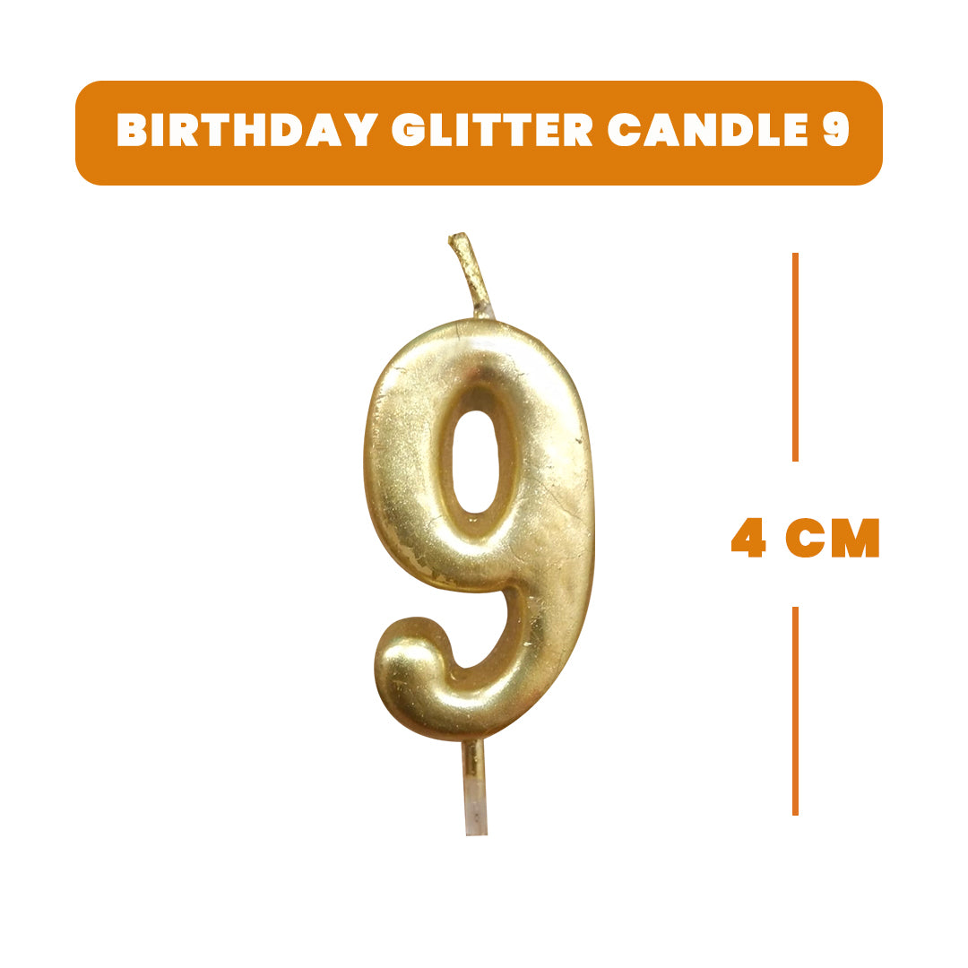Golden Number 9  Candle - 1PC