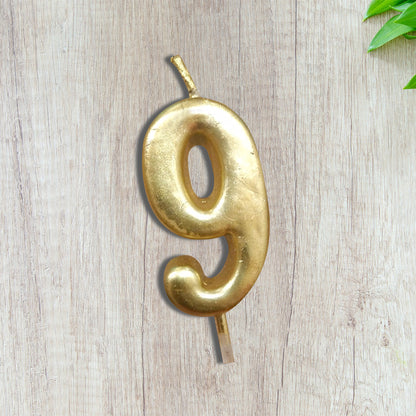 Golden Number 9  Candle - 1PC