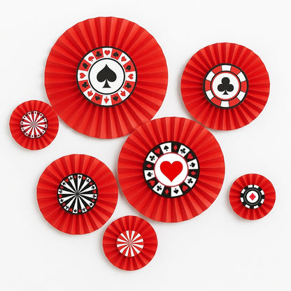 Card Party Paper Fan Decoration Set