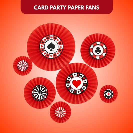 Card Party Paper Fan Decoration Set