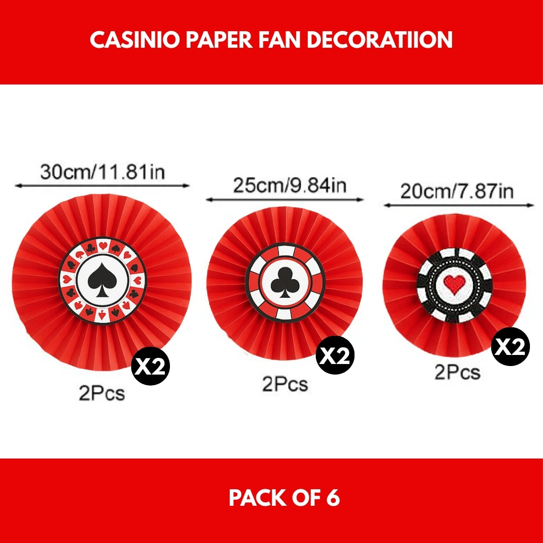 Card Party Paper Fan Decoration Set