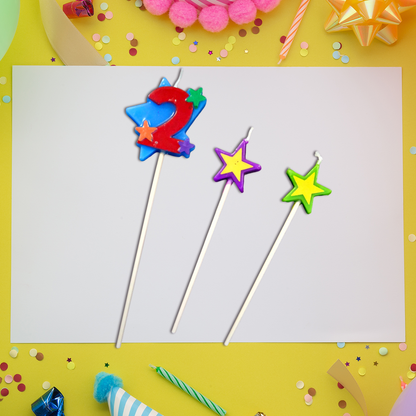 Number 2 Candle on Stick - 1 PC
