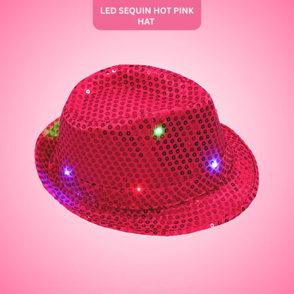 Sequin Light Up Hat Hot Pink - 1PC