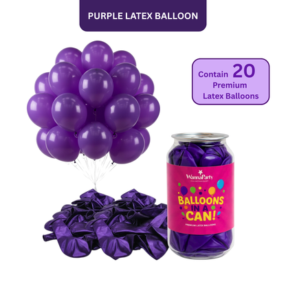Balloon in a Can Purple Latex Balloons (Pack of 20)