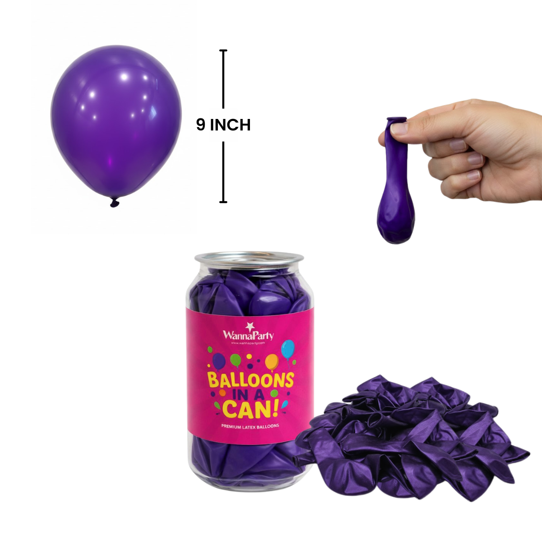 Balloon in a Can Purple Latex Balloons (Pack of 20)