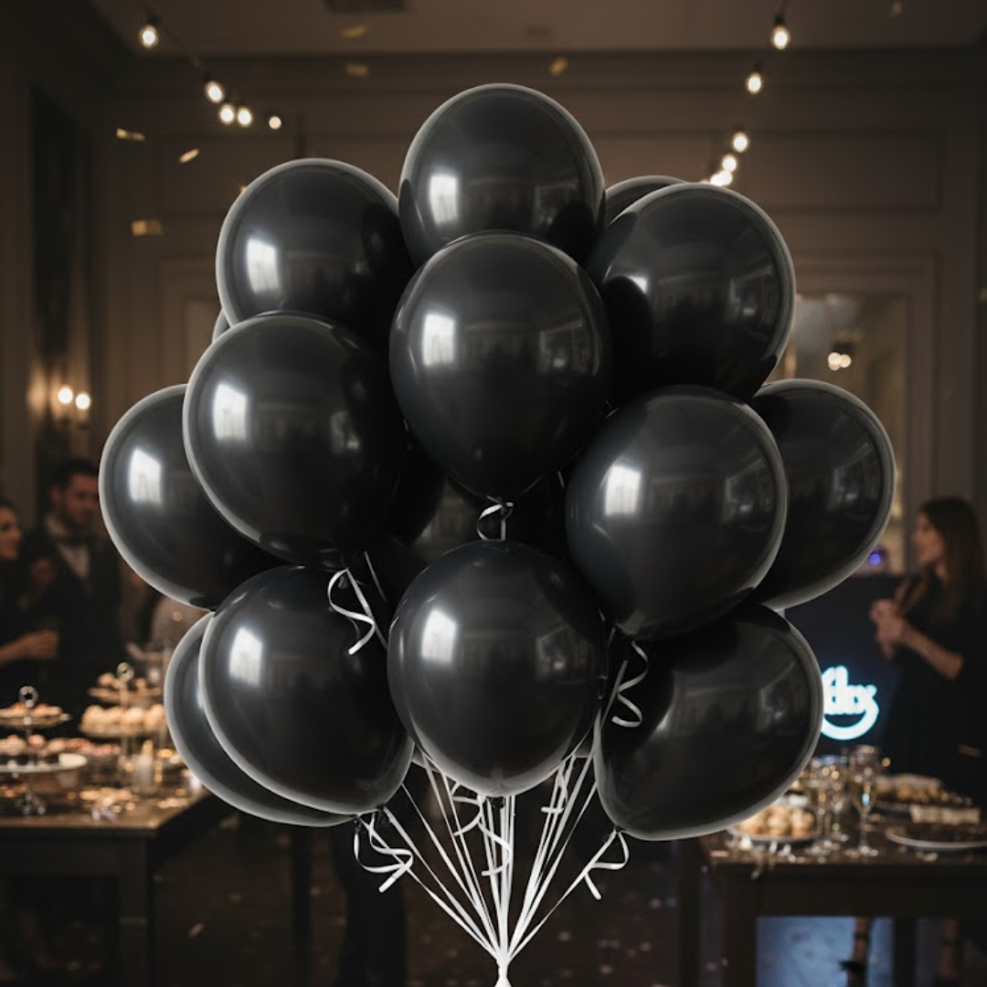 Balloon in a Can Black Latex Balloons (Pack of 20)