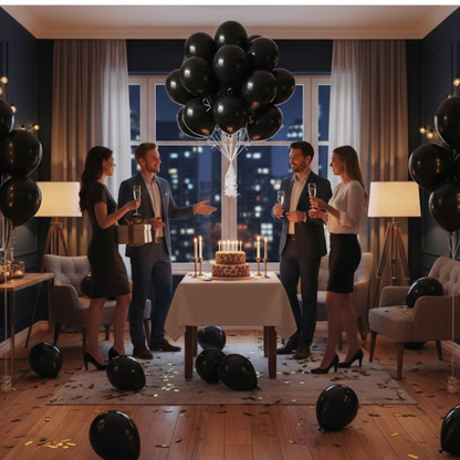 Balloon in a Can Black Latex Balloons (Pack of 20)