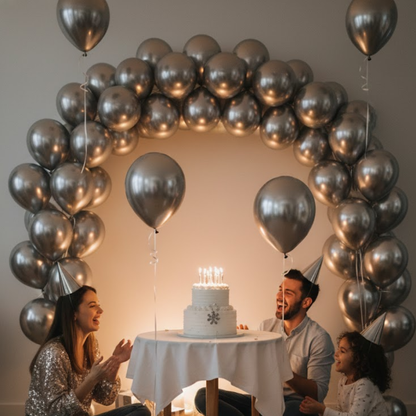 Balloon in a Can Silver Latex Balloons (Pack of 20)