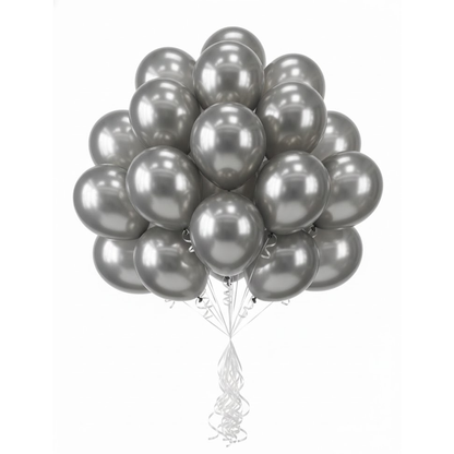 Balloon in a Can Silver Latex Balloons (Pack of 20)