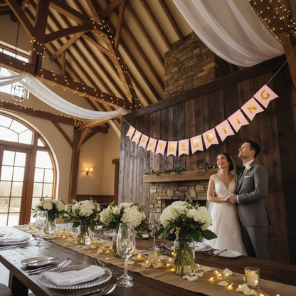 Happy Wedding Banner 9 Feet Bridal Shower Marriage Party Decor