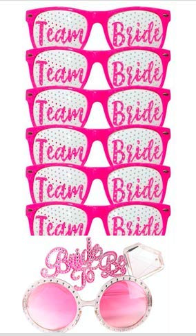 Bride To Be Shades w/ Team Bride Shades Comb for Bachellorette Party - 7PC
