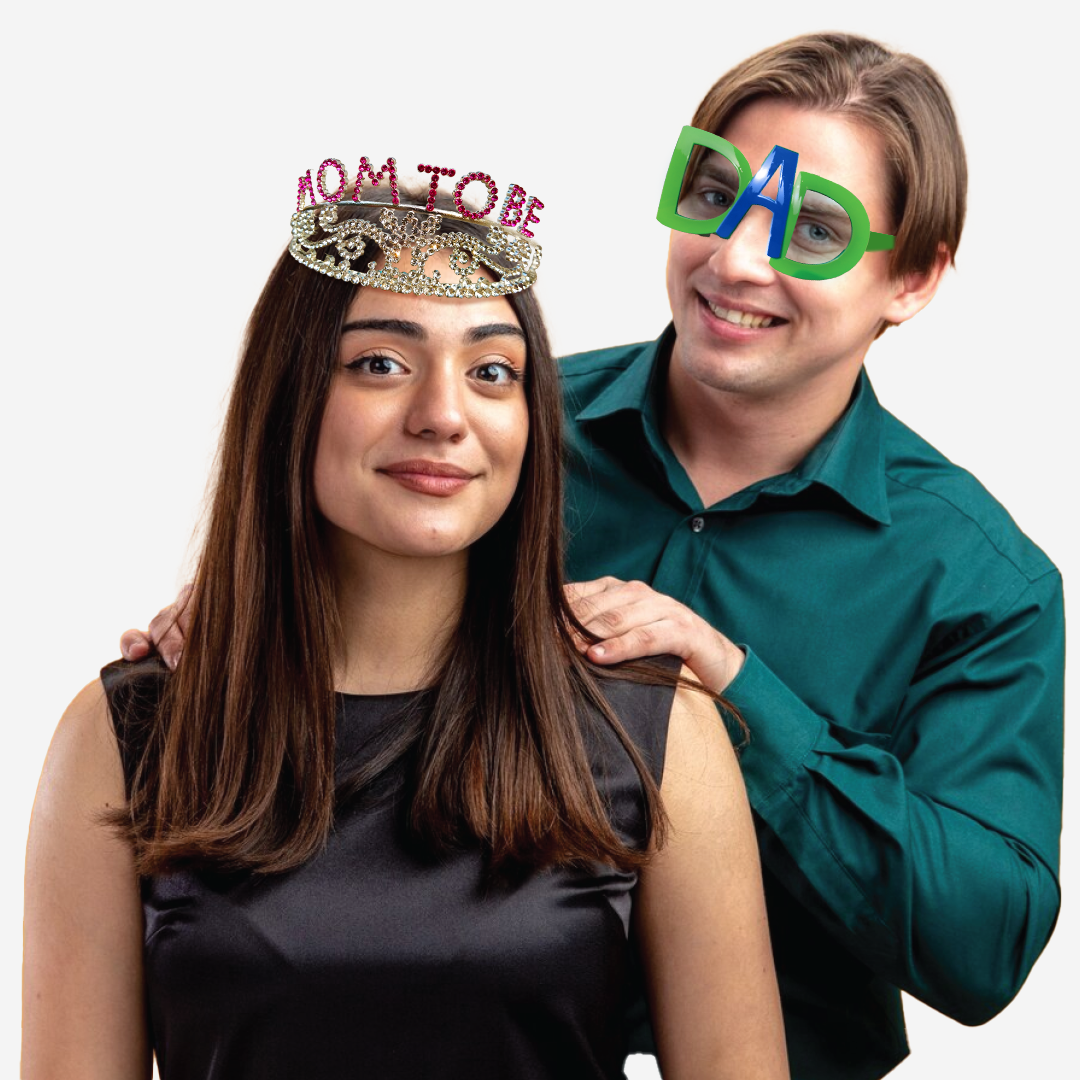 Wanna Party Mom to Be crown and Dad to be Sunglasses Combo Pack