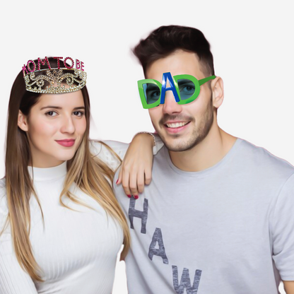 Wanna Party Mom to Be crown and Dad to be Sunglasses Combo Pack
