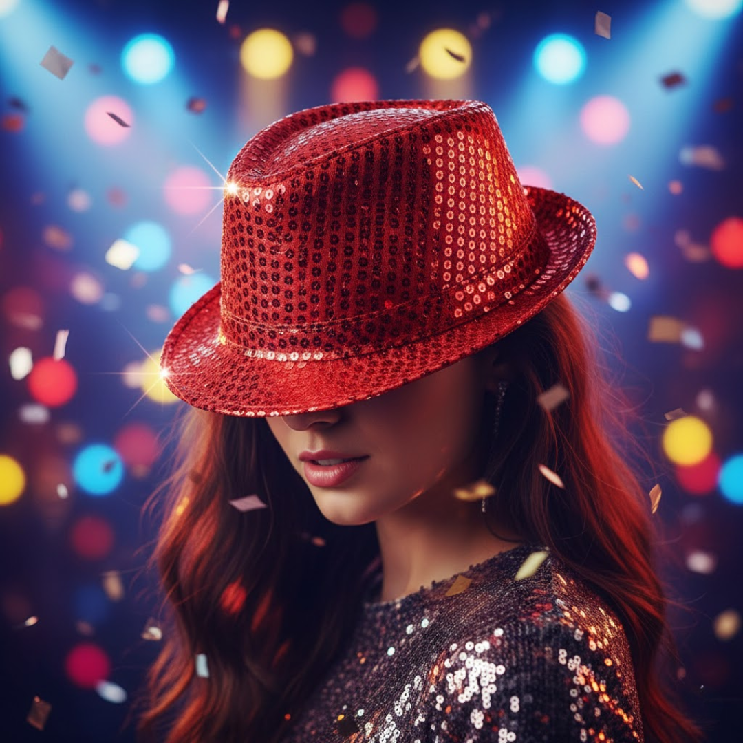 Red Sequin Hat for Adults