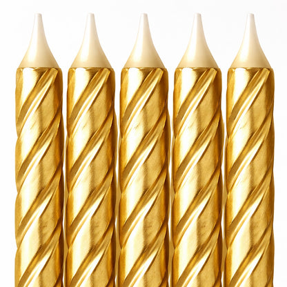 Golden Swirl Candle - 12PC