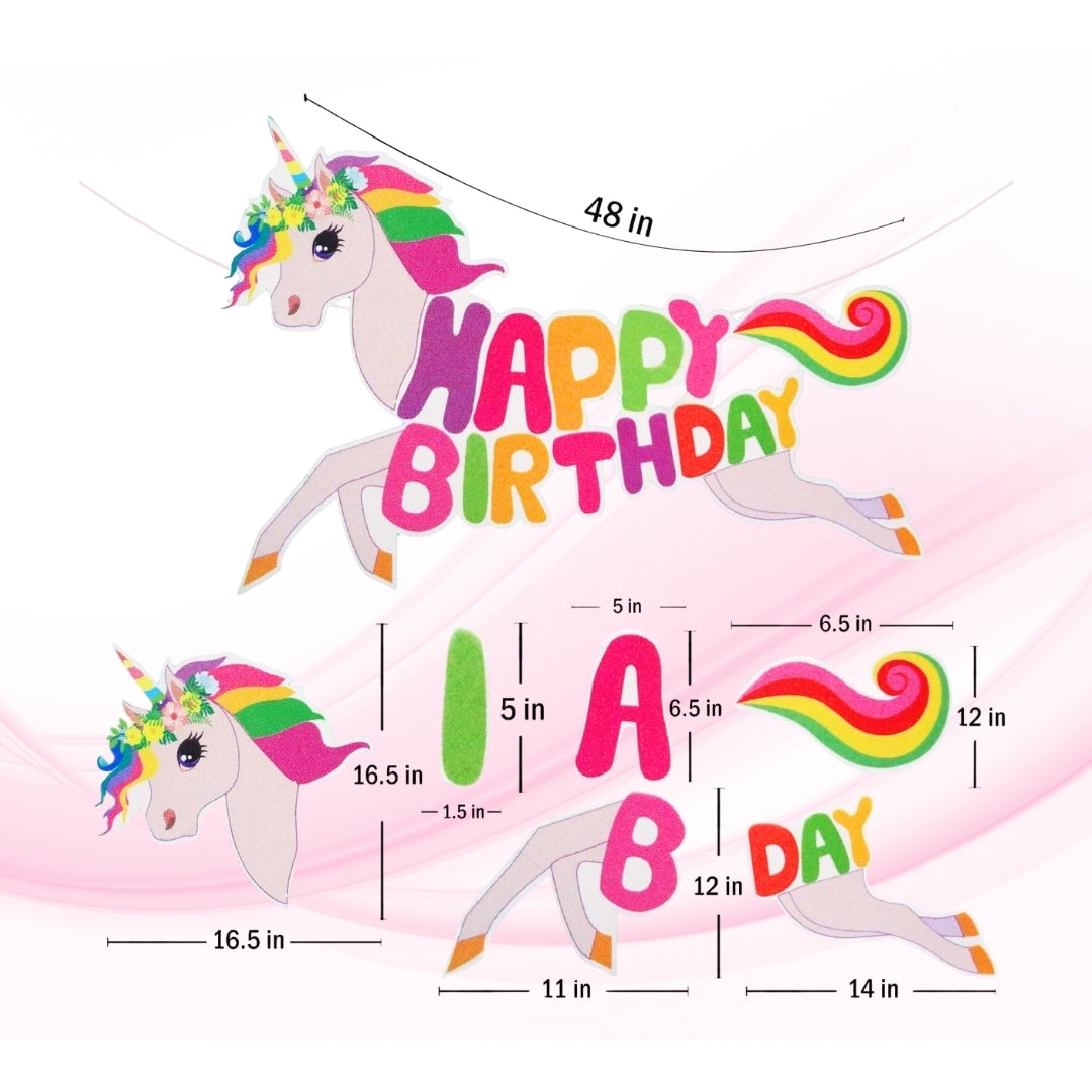 Happy Birthday Unicorn Banner - 1PC