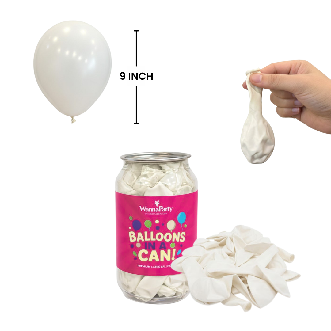Balloon in a Can White Latex Balloons (Pack of 20)