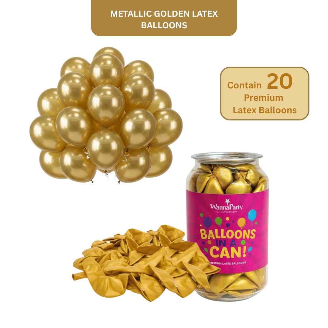 Balloon in a Can  Golden Latex Balloons (Pack of 20)