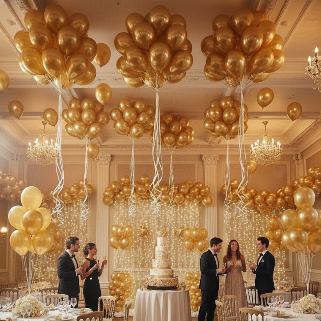 Balloon in a Can  Golden Latex Balloons (Pack of 20)