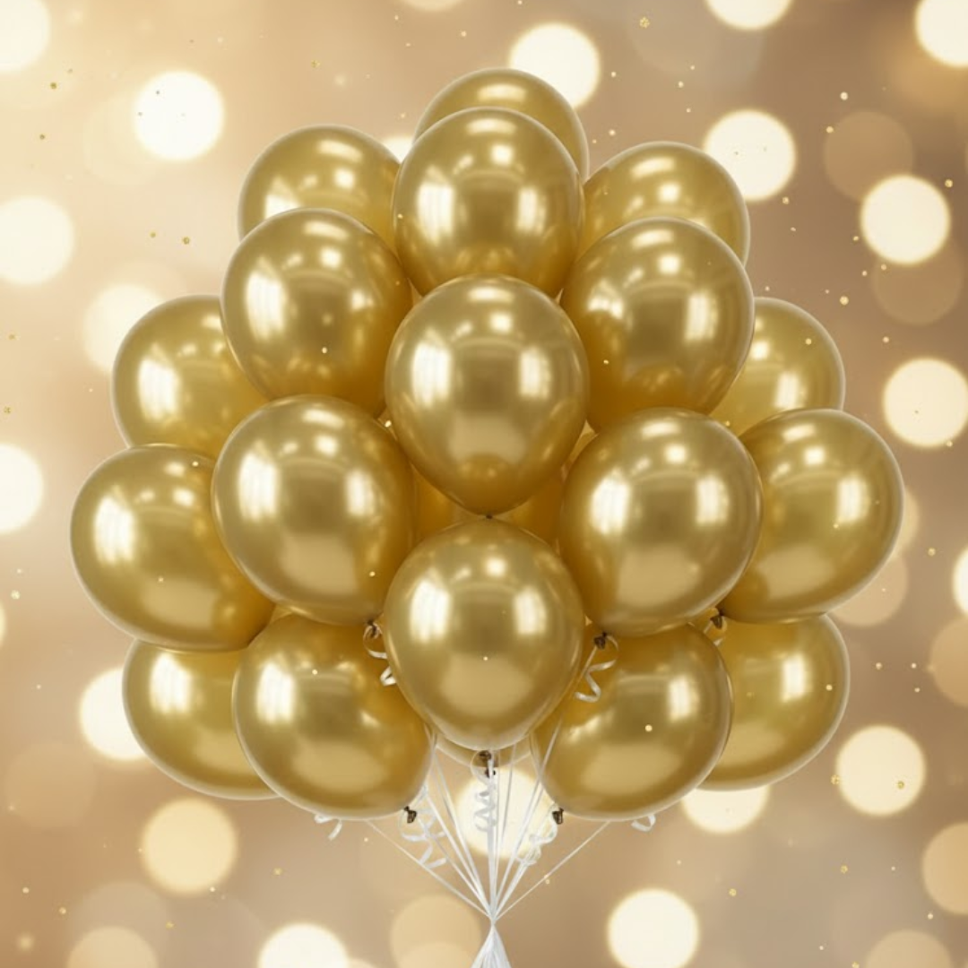 Balloon in a Can  Golden Latex Balloons (Pack of 20)