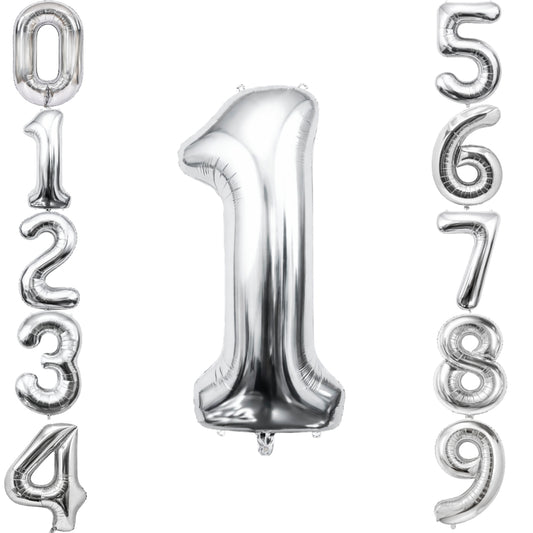 Silver Number 1 Foil Balloon 40 Inch  Air Filled Pack of 1