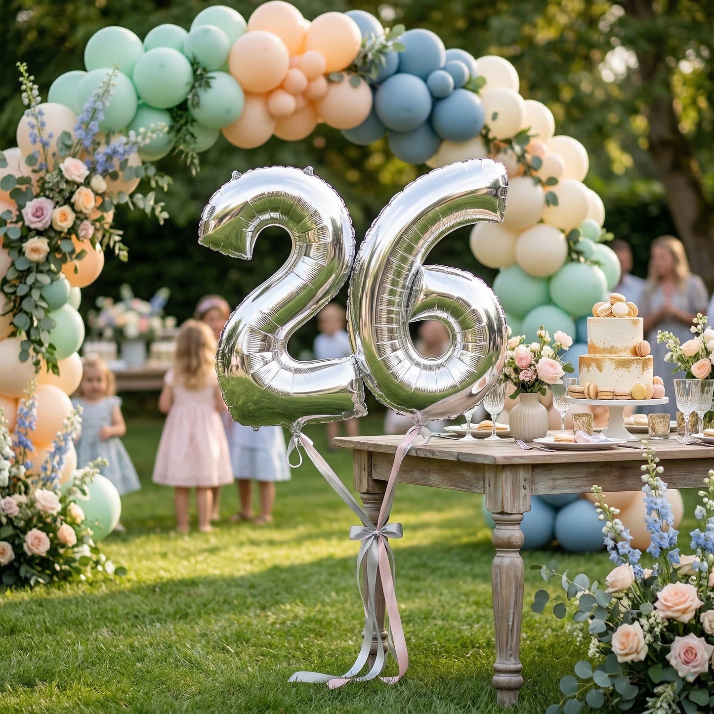 Silver Number 6 Foil Balloon