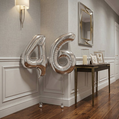 Silver Number 6 Foil Balloon