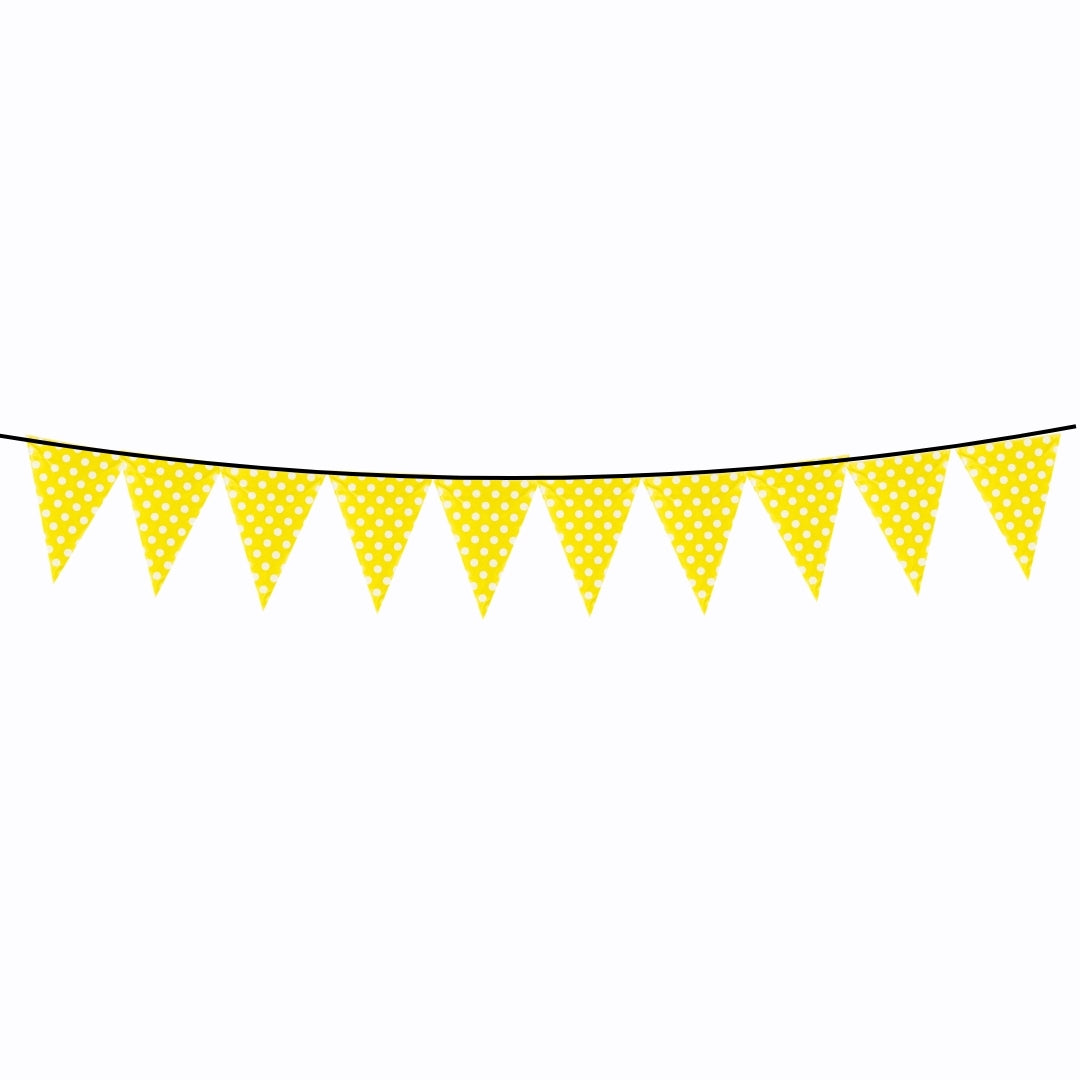 Polka Dot Buntings Yellow- Over 9 FT