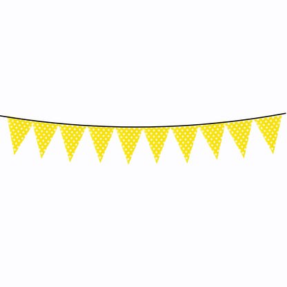 Polka Dot Buntings Yellow- Over 9 FT