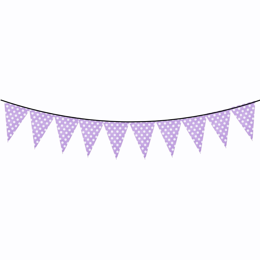 Polka Dot Buntings Purple - 9 FT - 1PC