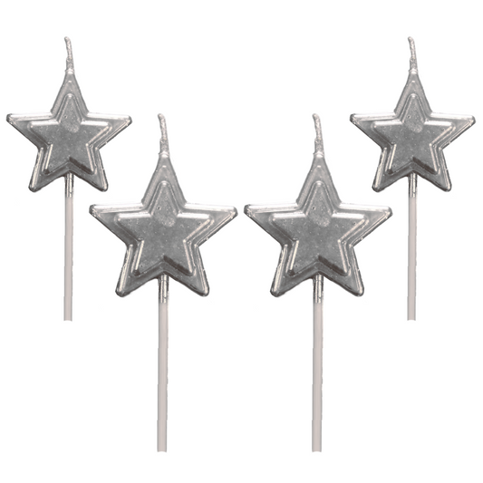 Star Stick Candle Silver - 4PC