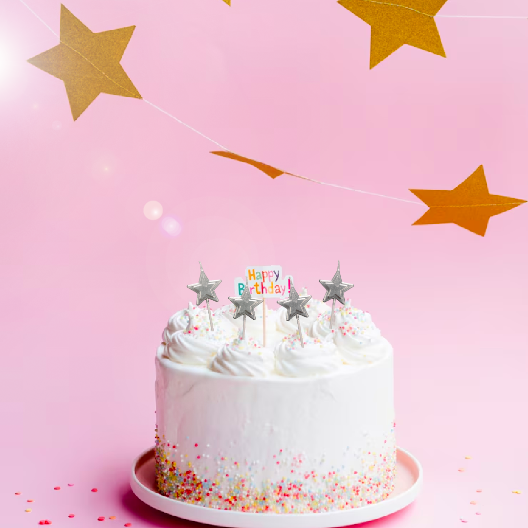 Star Stick Candle Silver - 4PC
