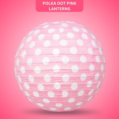 Polka Dot Pink Lanterns 14 - Pack of 1