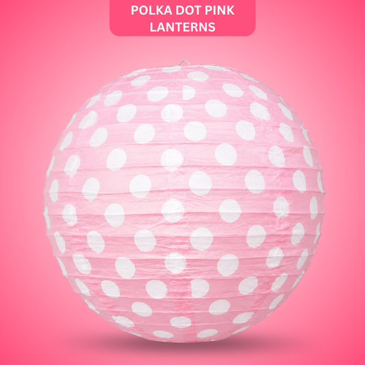 Polka Dot Pink Lanterns 14 - Pack of 1