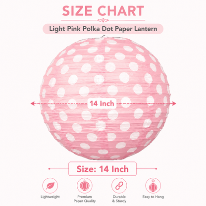 Polka Dot Pink Lanterns 14 - Pack of 1