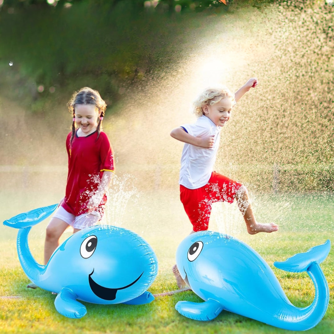 Shark Shaped Blue Inflatable Water Sprinkler for Kids - 1PC