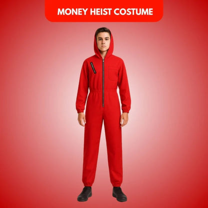 Money Heist Red Zipper Costume for Adults - 1PC