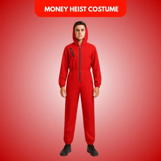 Money Heist Red Zipper Costume for Adults - 1PC