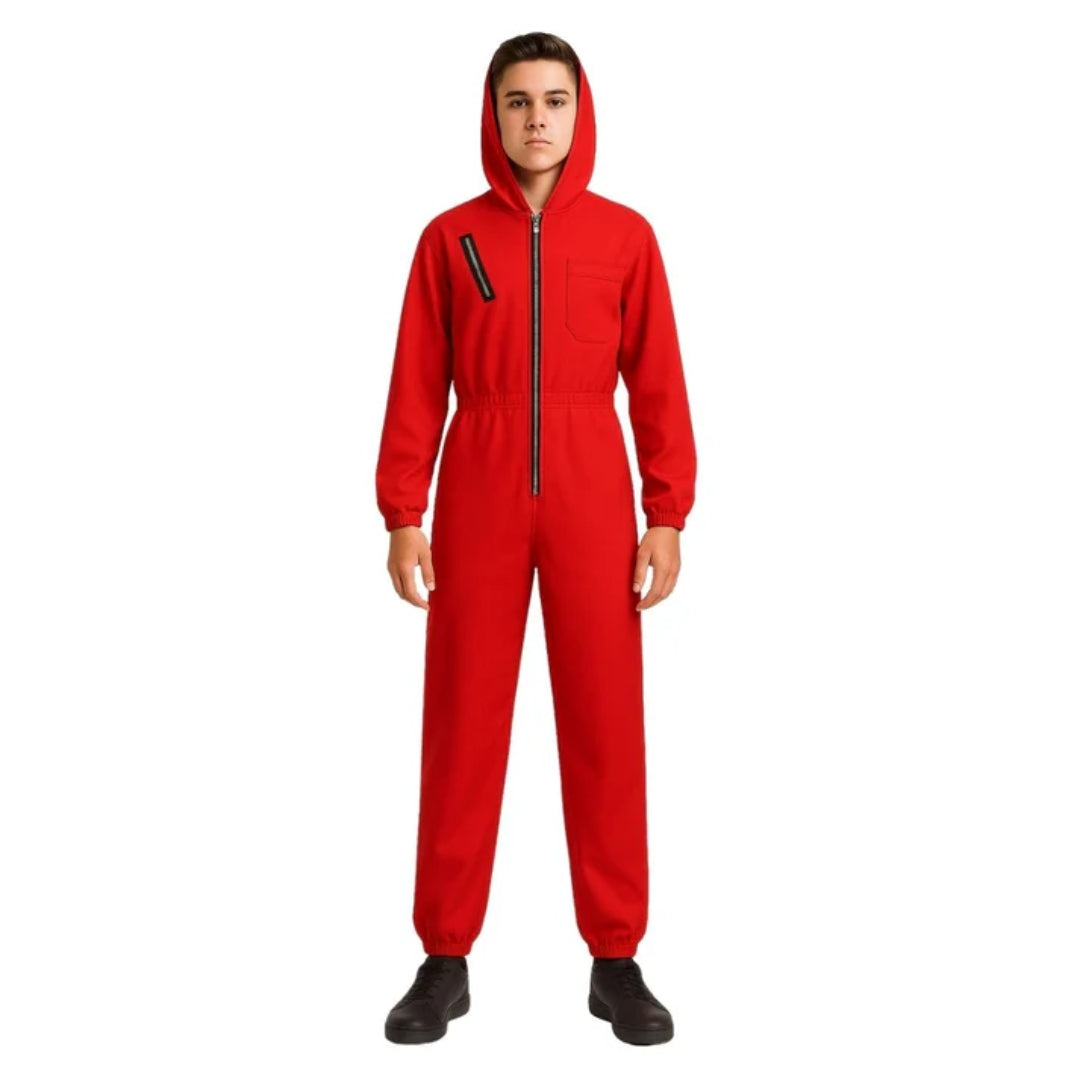 Money Heist Red Zipper Costume for Adults - 1PC